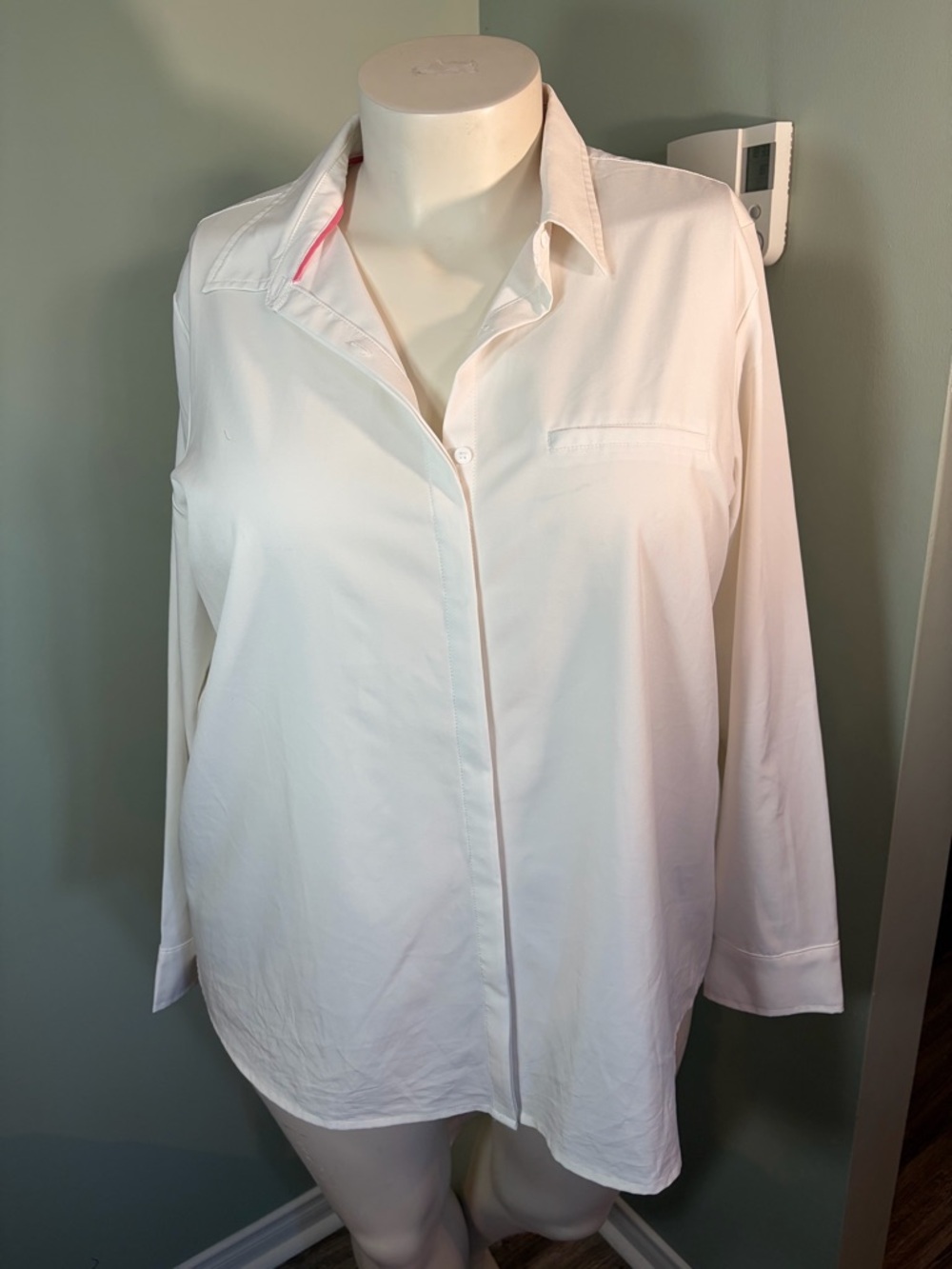 44. Modern Ambition White Button-Front Blouse